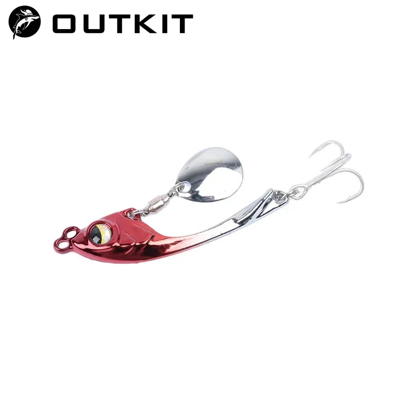 1 OUTKIT Fishing Spinners VIB Tremor Sequins Trout Spinners Metal Minnow Popper Crank Baits Trout Fishing Lures With Hooks