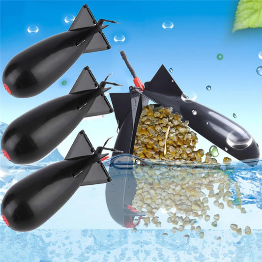 Carp Fishing Rocket Feeder Bomb Float Lure Bait Holder Container Pellet Feeders Position Fishing Accessories