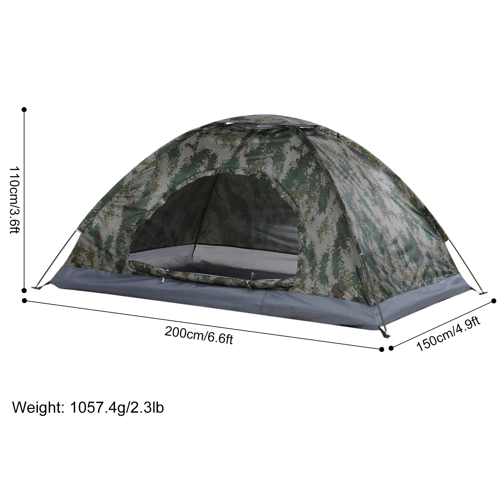 1/2 Person Ultralight Camping Tent Single Layer
