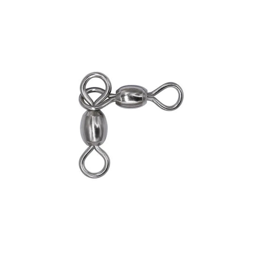 100pcs Rolling Swivel 3 way Fishing Connection Fishhook Lure Ring Tackle