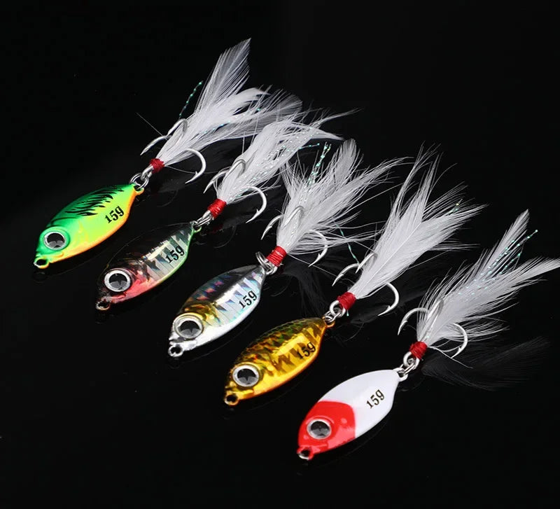 1 OUTKIT Fishing Metal Lures Jig 10g15g20g Jigs Long Casting Fishing Spoon Bait Sinking Lure Jigging Vibe Blade For Pike Bass
