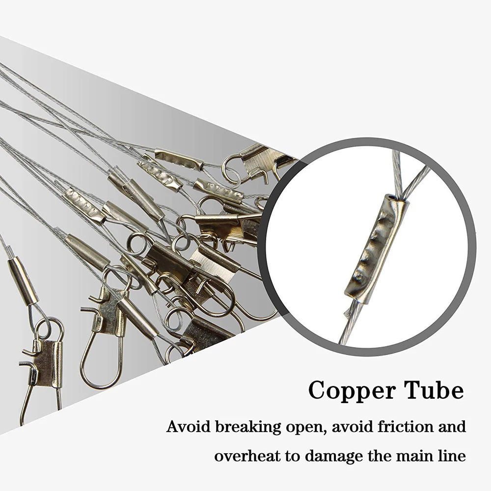Stainless Steel Fishing Wire Leader Rigs Trace With Swivel Snaps Beads Arms Fishing Rigs