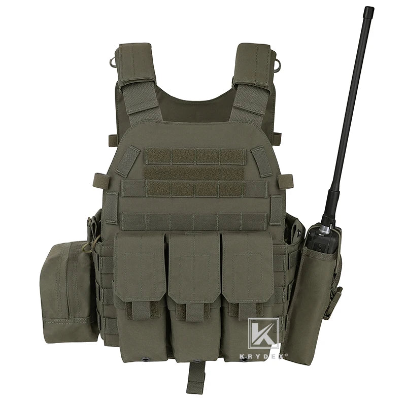 KRYDEX Tactical Body Armor Combat Vest Plate Carrier With Magazine Pouch