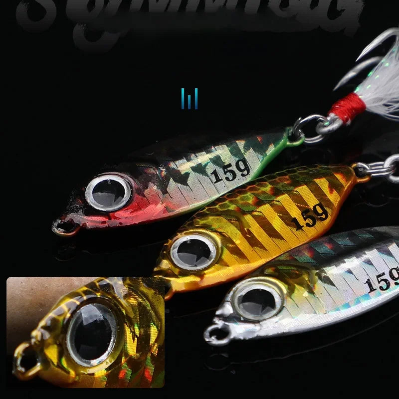 1 OUTKIT Fishing Metal Lures Jig 10g15g20g Jigs Long Casting Fishing Spoon Bait Sinking Lure Jigging Vibe Blade For Pike Bass