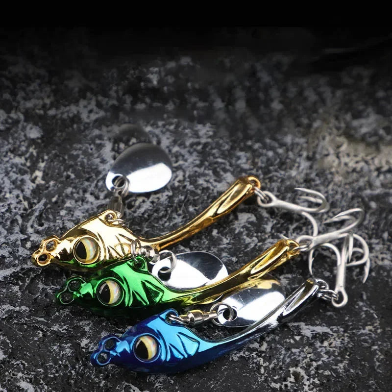 1 OUTKIT Fishing Spinners VIB Tremor Sequins Trout Spinners Metal Minnow Popper Crank Baits Trout Fishing Lures With Hooks