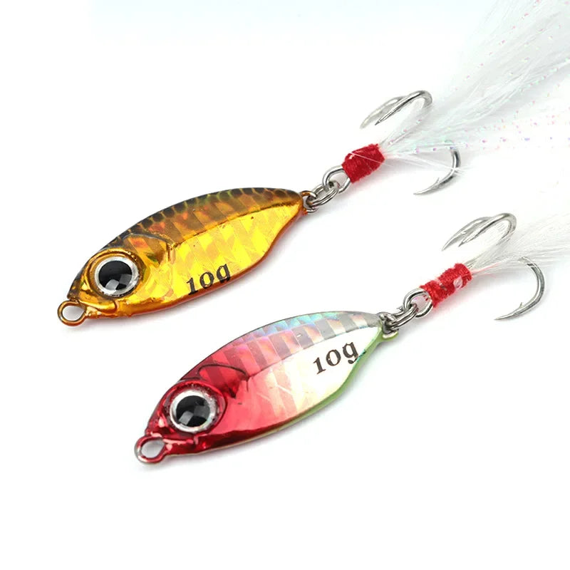1 OUTKIT Fishing Metal Lures Jig 10g15g20g Jigs Long Casting Fishing Spoon Bait Sinking Lure Jigging Vibe Blade For Pike Bass