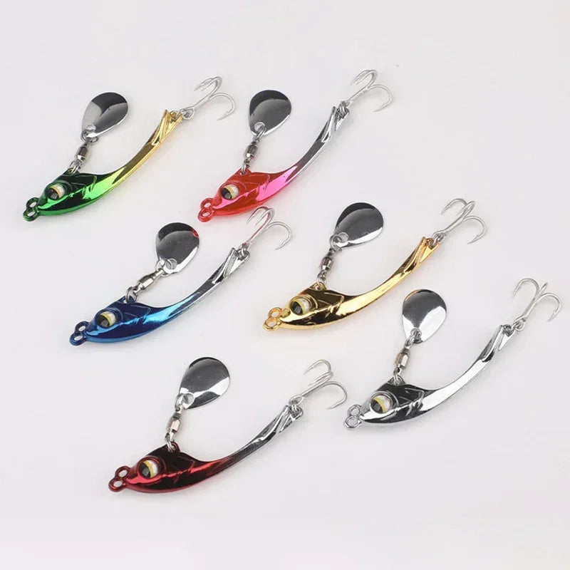 1 OUTKIT Fishing Spinners VIB Tremor Sequins Trout Spinners Metal Minnow Popper Crank Baits Trout Fishing Lures With Hooks