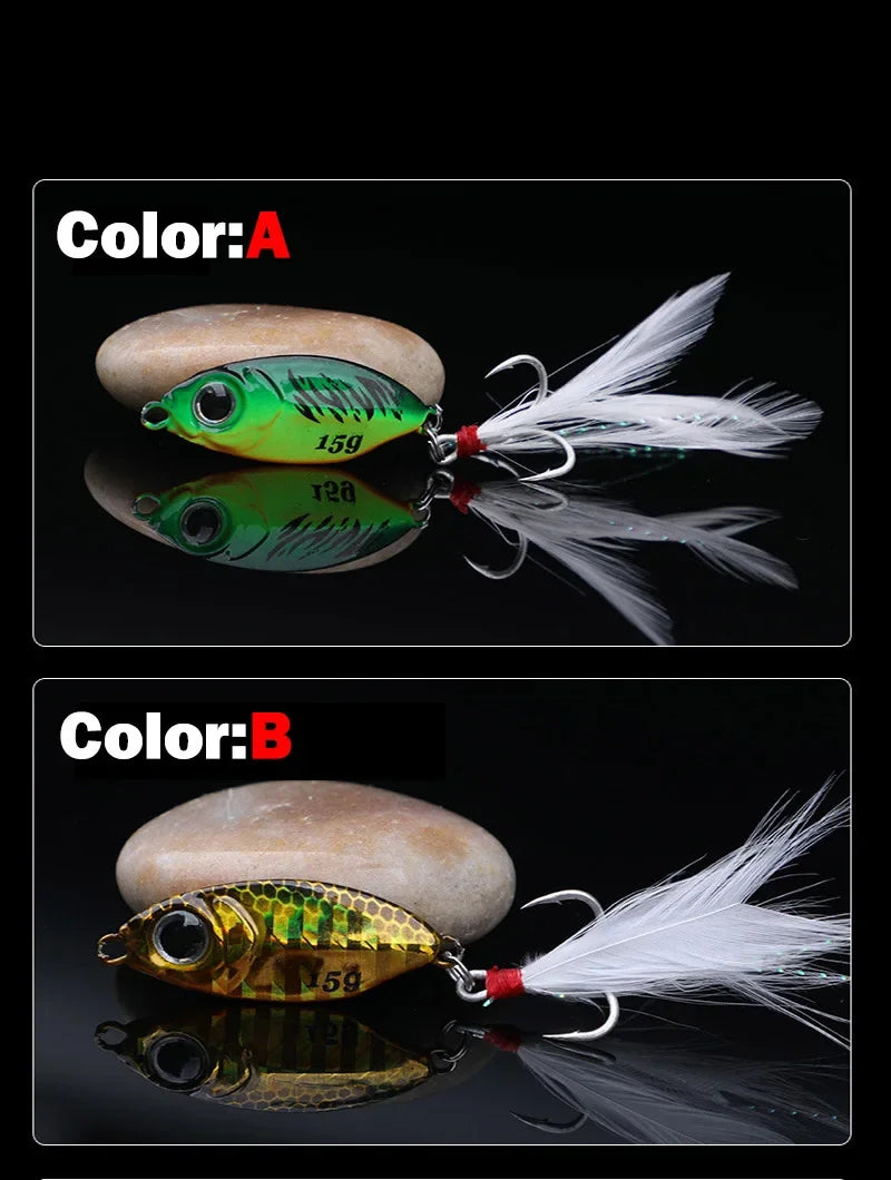 1 OUTKIT Fishing Metal Lures Jig 10g15g20g Jigs Long Casting Fishing Spoon Bait Sinking Lure Jigging Vibe Blade For Pike Bass