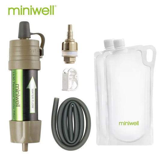 Portable Outdoor Water Filter Survival Kit with Bag for Camping