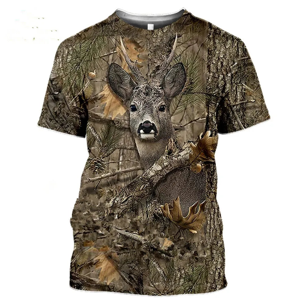 Camouflage hunting animals wild Pigeon 3D T-shirt summer leisure men's T-shirt fashion street women's pullover short sleeve