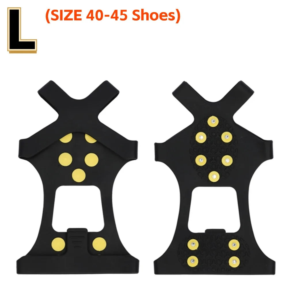 1-5Pair 10-Studs Snow Ice Claw Climbing Anti Slip Spikes Grips Crampon Cleats Sport Shoe Cover for Women Men Boots Cover