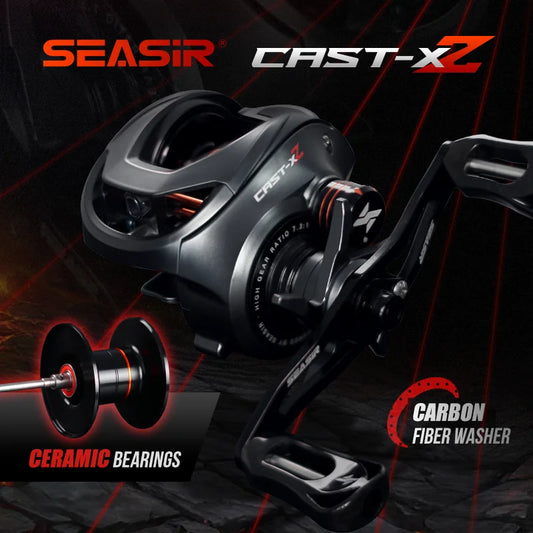 Baitcasting Reel 7.3:1 Hybrid Ceramic Bearing Carbon Fiber Washer Dual Bearing System N52 Brake Fishing Reels