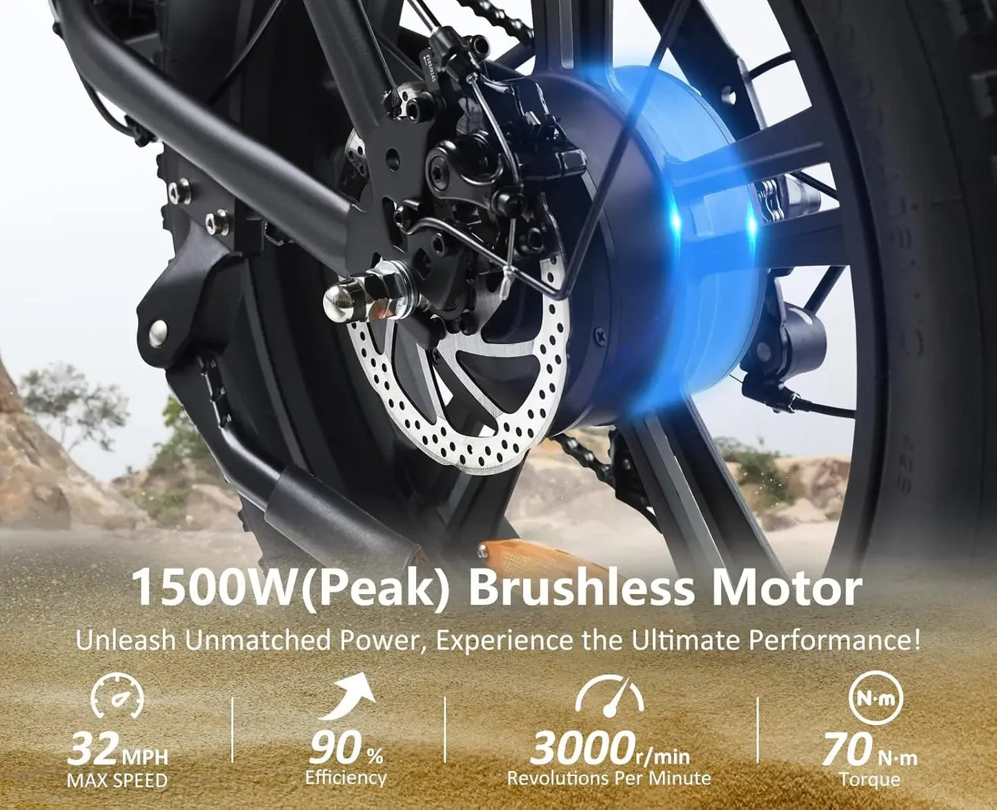 campping 1500W Style Electric Bike Adult eBikes -48V 18Ah Removable Battery 60+ Mile 32MPH Top Speed - All Terrain Fat Tire Elec