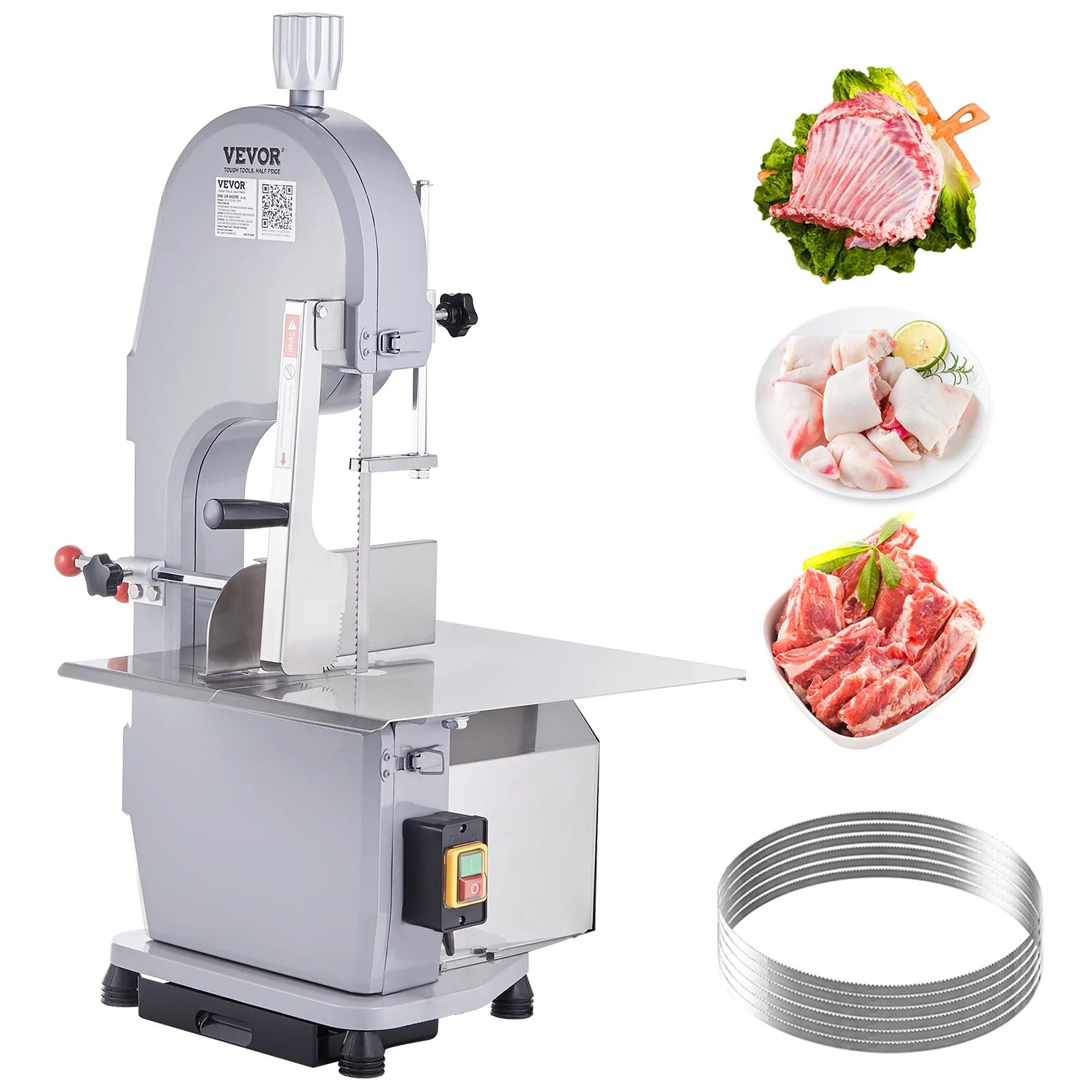Commercial Electric Meat Bone Saw Machine 1500W Stainless Steel Blade Bone Bandsaw