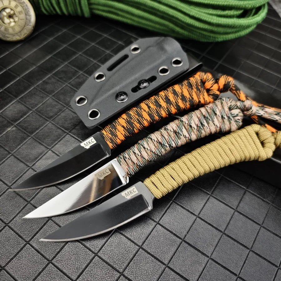 Outdoor Professional Hunting Knife with Sheath MKC 440c Blade Self-defense Tactical Defense Tool Mountaineering Knife Men's Gift