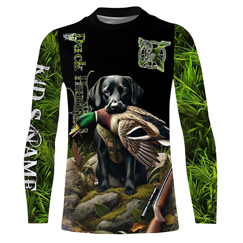 Camo Hunting Animals Wild Boar Men T-Shirt 3D Print Sport Long Sleeve Tee Tops Casual O Neck Streetwear T Shirts Men&