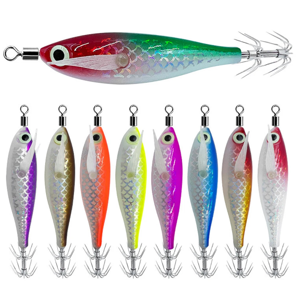 Luminous Squid Hook Cuttlefish Attracting Lure Double Hook Glow In The Dark Squid Bait Fake Octopus Bait for Octopus Squid