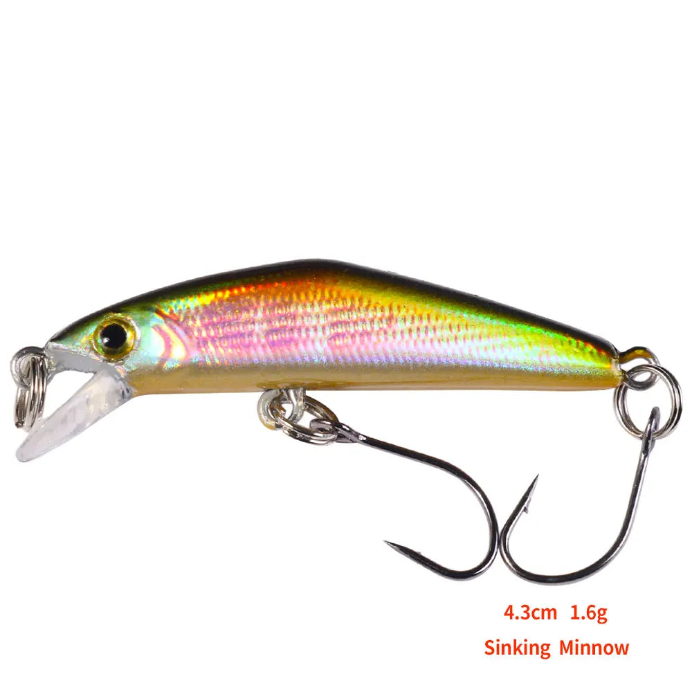 1pcs 4.3cm 1.6g Pesca Stream micro Fishing Lure Sinking Minnow Artificial Hard Bait For Bass Carp Pike SalmonTrout Panfish Lure