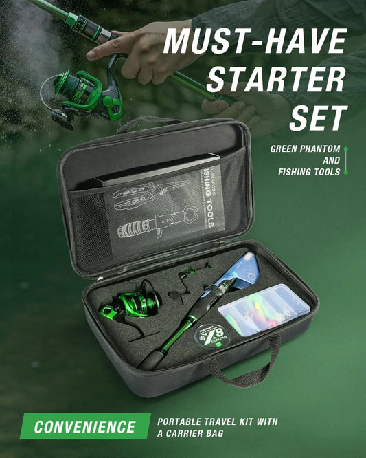 Fishing Rod and Reel Combo, Graphite Telescoping Fishing Pole