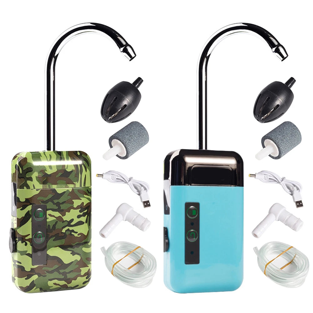 Water Oxygen Pump Portable Fishing Oxygen Water Pump Intelligent Sensor Energy Saving LED Light