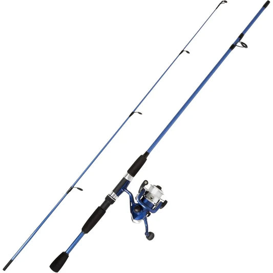 Spin Cast Spinning Reel and Fiberglass Collapsible Fishing Pole