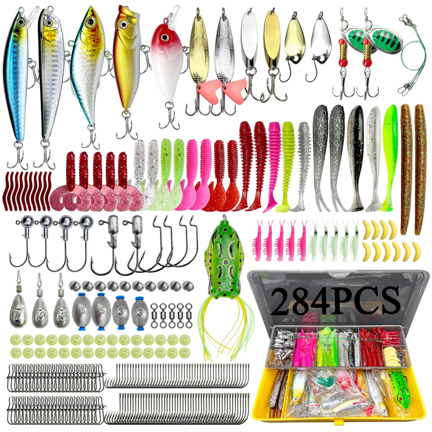 Fishing Lures Kit for Topwater Bait Rigs Tackle Kit for Bass Trout Salmon Fishing Accessories