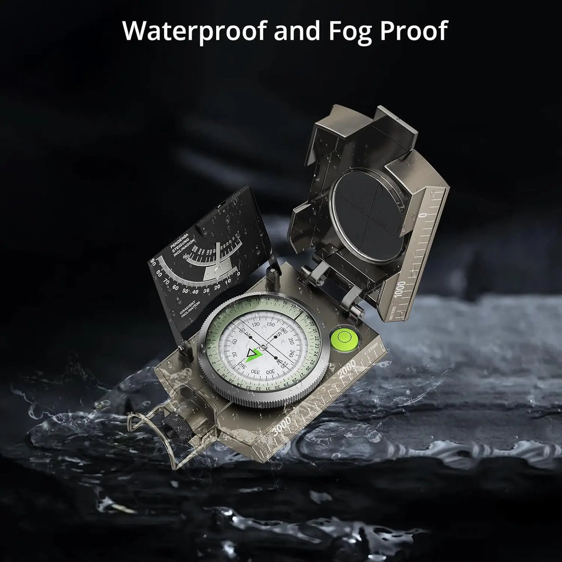 IP65 Waterproof Metal Compass with Clinometer for Camping,Hunting,Hiking Navigation