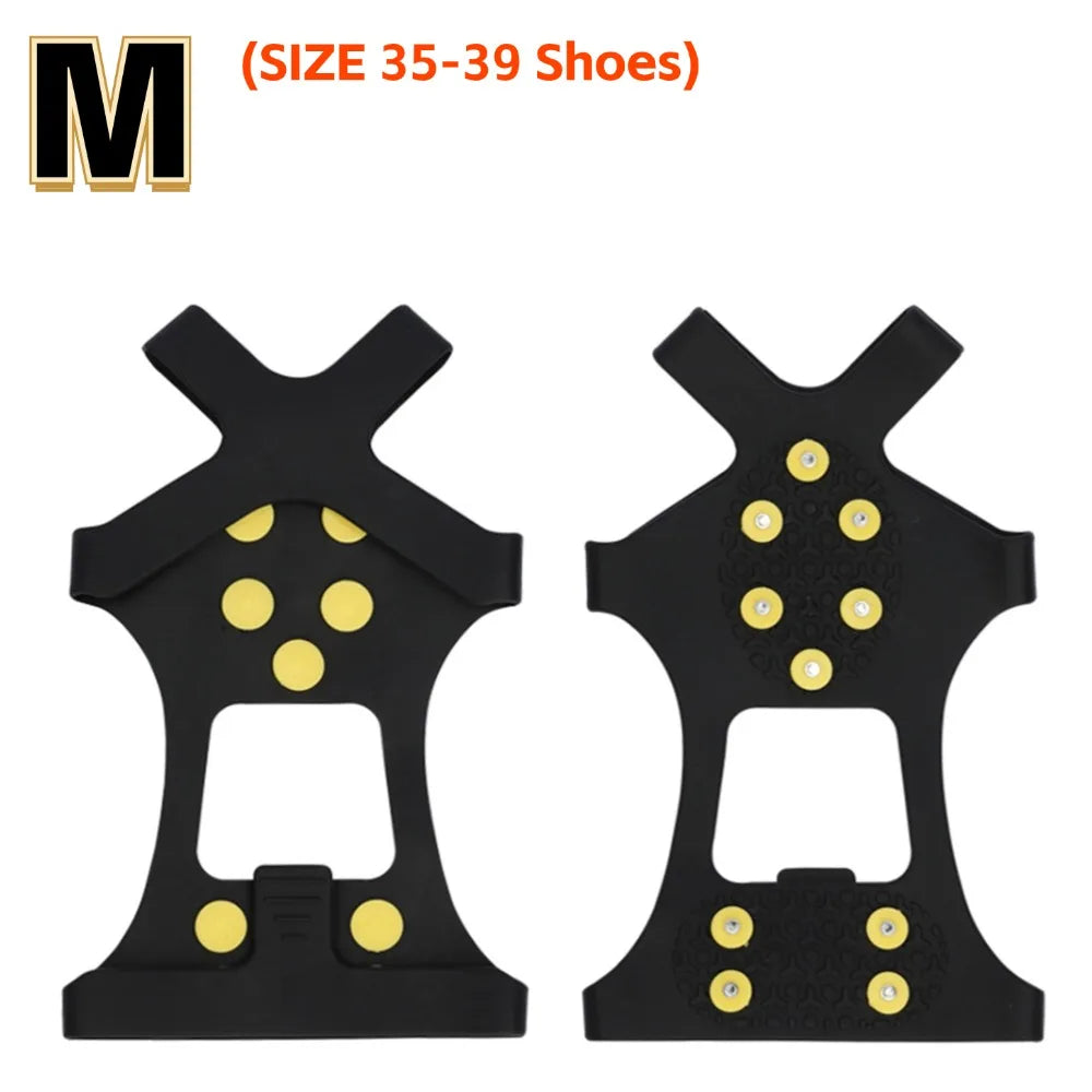 1-5Pair 10-Studs Snow Ice Claw Climbing Anti Slip Spikes Grips Crampon Cleats Sport Shoe Cover for Women Men Boots Cover