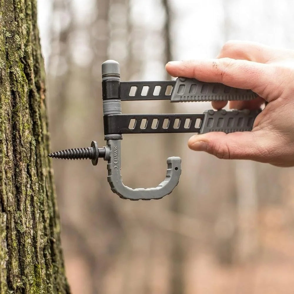 Tactical Trio Tree Hook Durable Hunting Accessory Hanger with 2 Rotating Arms and 1 J-Hook Easy Screw-in Installation