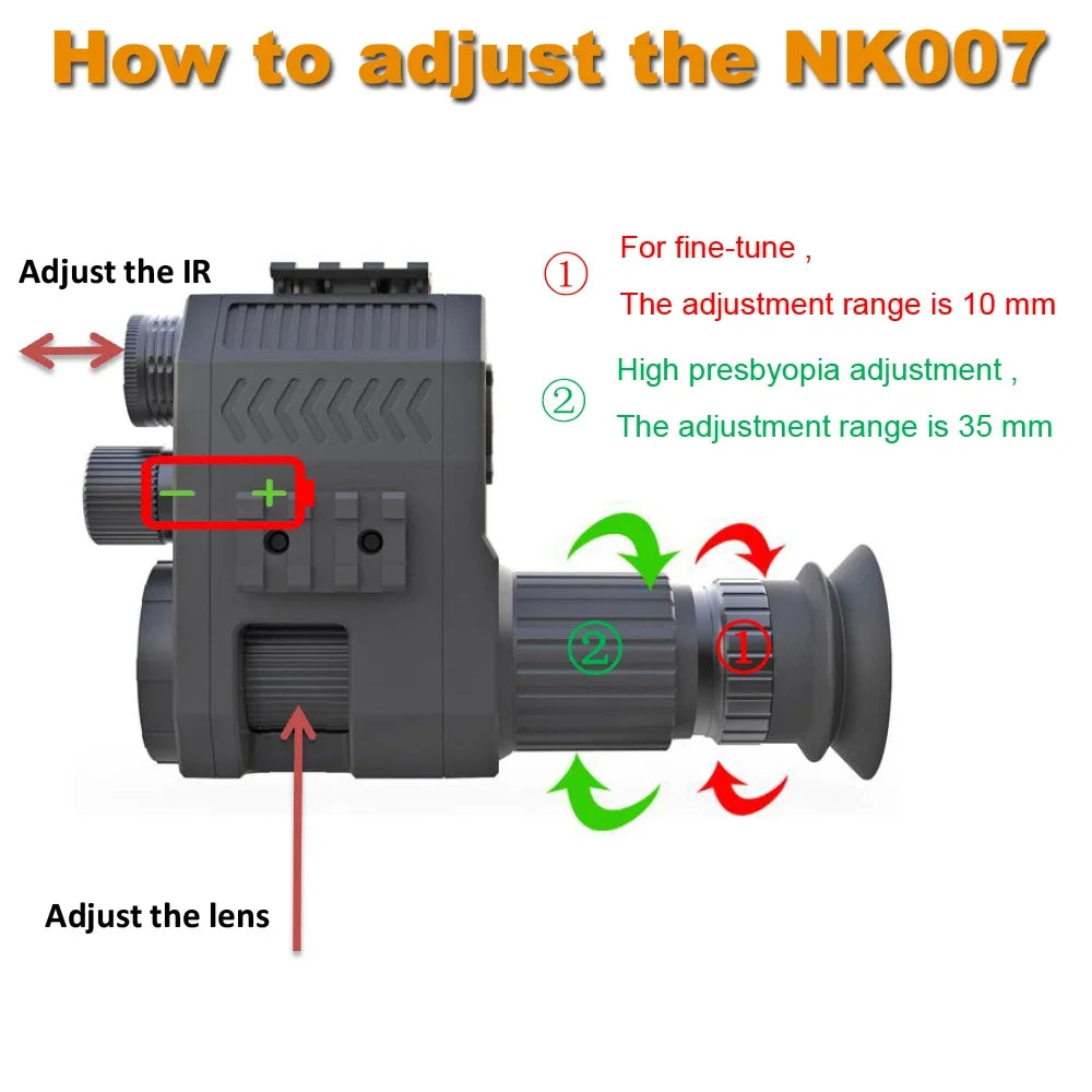 Digital Night Vision Riflescope Monocular HD 1080P 8X Zoom 850NM Infrared 200M Night Vision