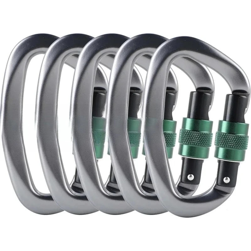 New,Climbing Locking Carabiner Clip Rappelling - 25KN Heavy Duty Large Screwgate Carabiners Clips for Rock