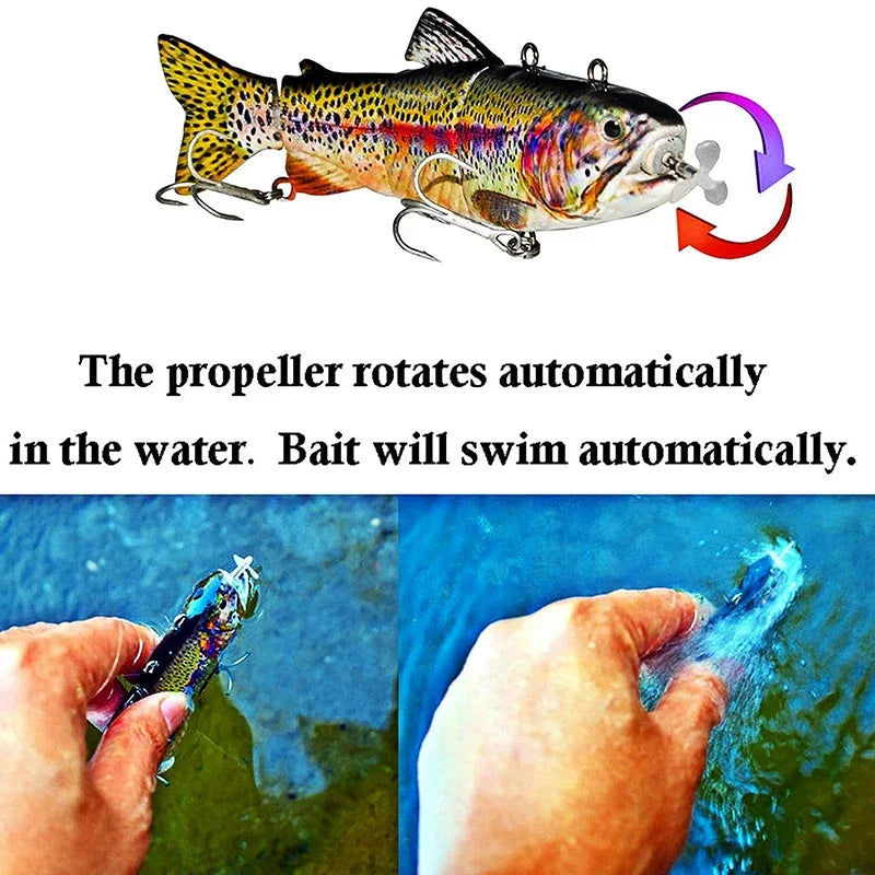 Automatic Swimbait Electric Robotic Fishing Lure 4-Segement Auto Multi Jointed Bait USB Rechargeable Wobbler Pesca Accessories
