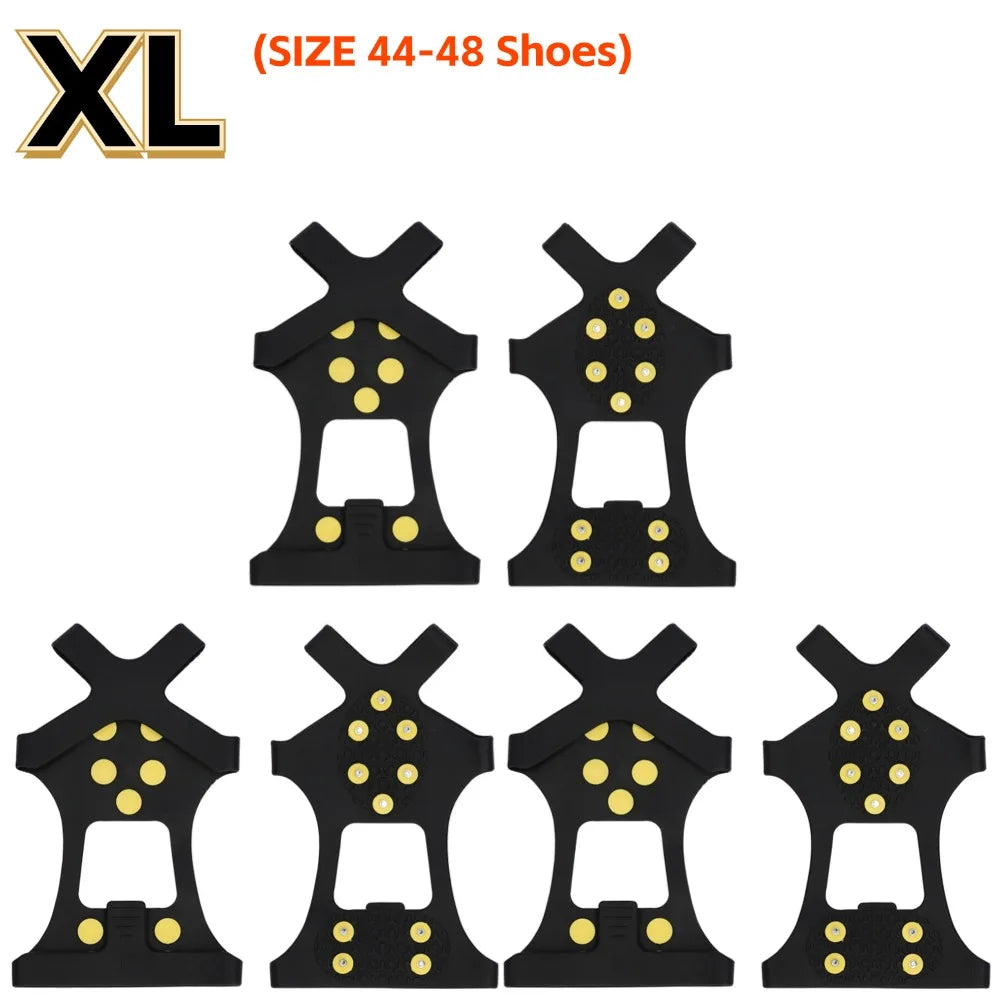 1-5Pair 10-Studs Snow Ice Claw Climbing Anti Slip Spikes Grips Crampon Cleats Sport Shoe Cover for Women Men Boots Cover