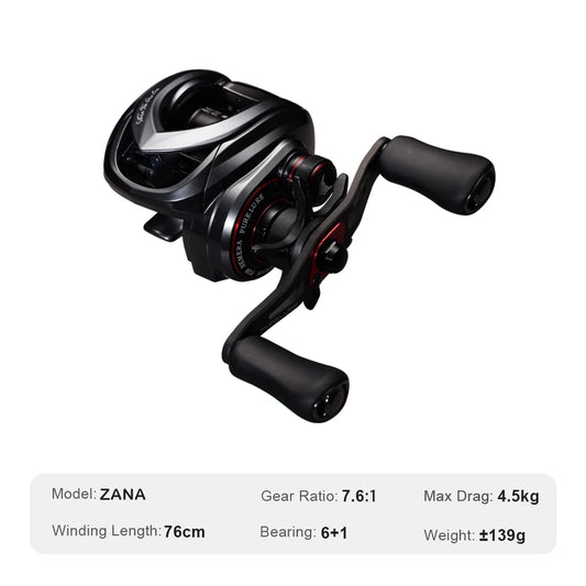 PURELURE ZANA 139g Aluminum Alloy Frame Cast As Low 3.5g Baitcasting Reel 5.8g Spool 7.6 Ratio 4KG Drag Freshwater Saltwater