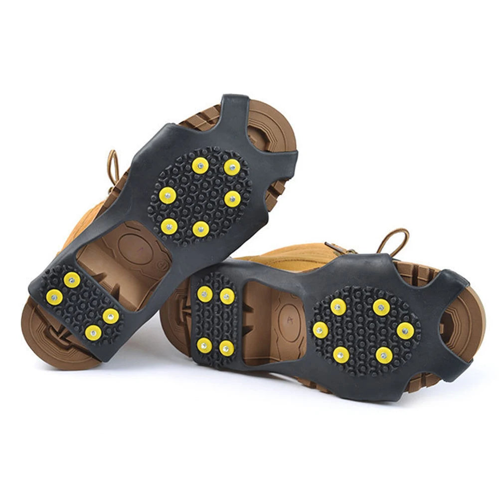 10 Teeth Climbing Crampons Anti-Slip Winter Ice Claws Unisex Mountaineering Cleats Walking Hiking Accessories
