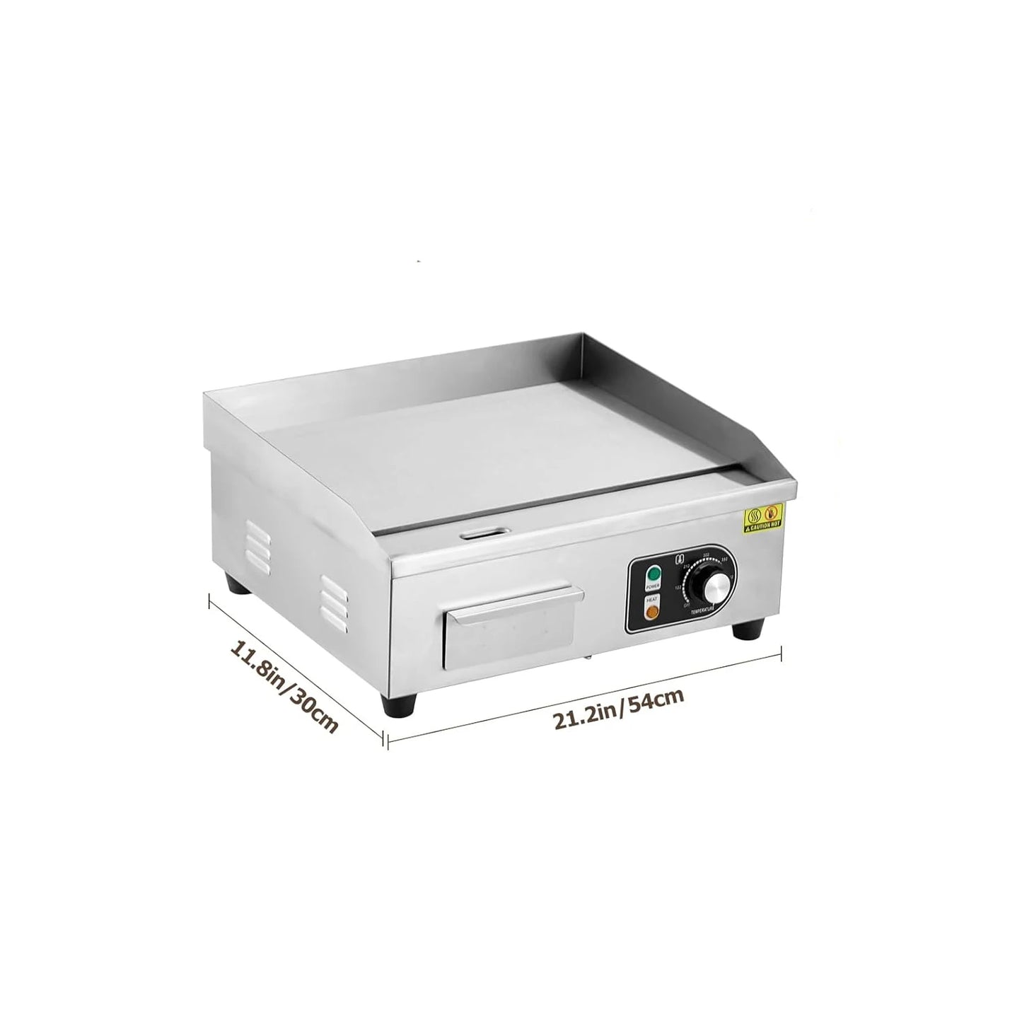 30 Inch Electric Griddle for Outdoor Cooking Non-Stick Grill Plate Adjustable Temperature Control 122°F-572°F