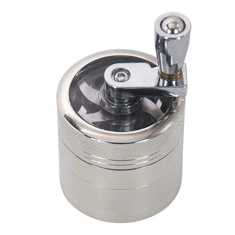 JUSTINLAU 4-layer Tobacco Grinder 40mm Manual Metal Zinc Alloy Herb Mill Spice Crusher Smoke Grinder Crusher Hand Crank Miller