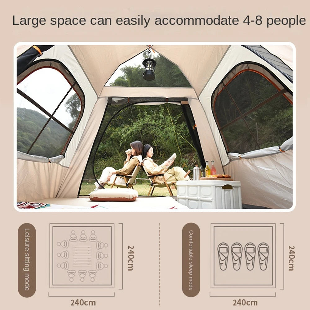 Outdoor Automatic Camping Family Tent 3-8 Person Large Camping