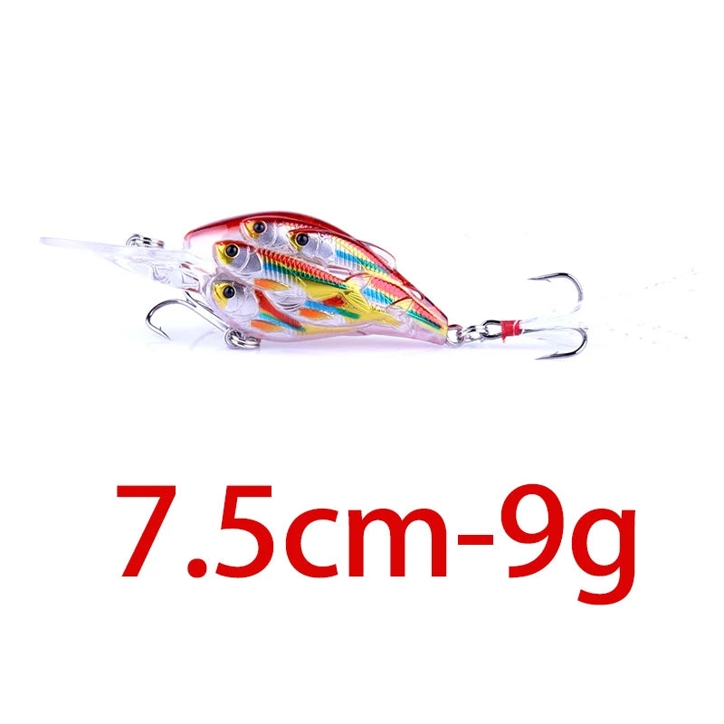 HENGJIA 1pc Diving Depth Crankbait Fishing Lures Swimbait Isca Artificial Bait floating Fishing Wobblers 7.5cm 9g pesca peche