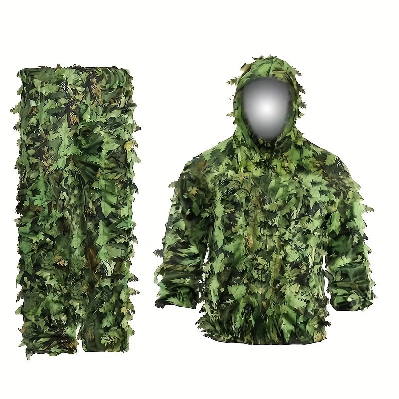 New-Sticky Flower Bionic Leaves Camouflage Suit Hunting Suit