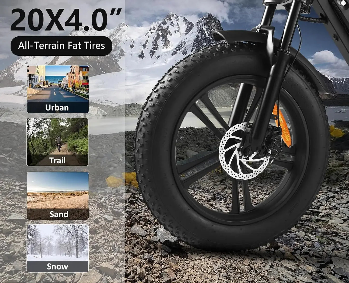 campping 1500W Style Electric Bike Adult eBikes -48V 18Ah Removable Battery 60+ Mile 32MPH Top Speed - All Terrain Fat Tire Elec