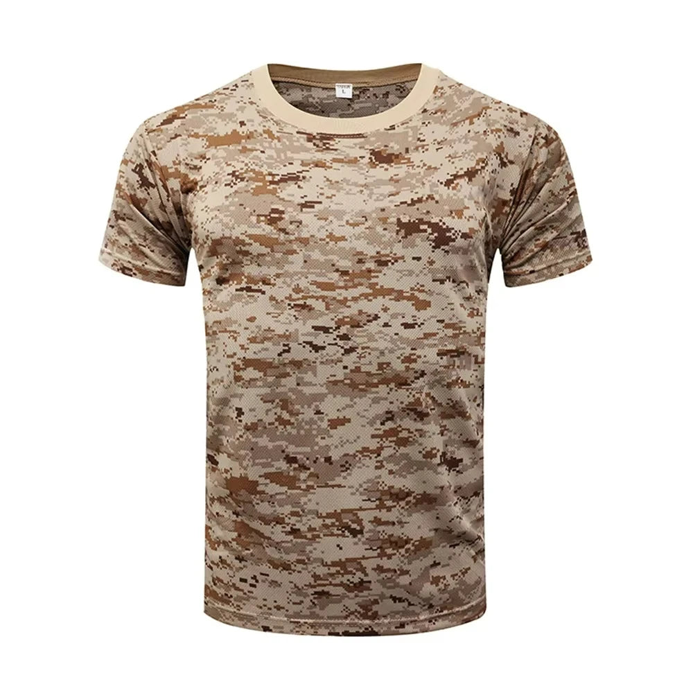 Camouflage 3D T-shirt for men outdoor fashion and casual round-neck short-sleeved hunting T-shirt lightweight style