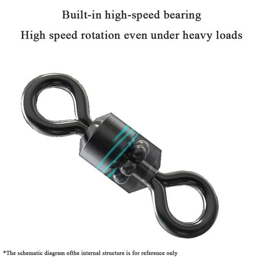 Bearing Rolling Swivel Stainless Steel Snap Pike Fishing Accessories Connector Fishhook Lure Swivels Tackle