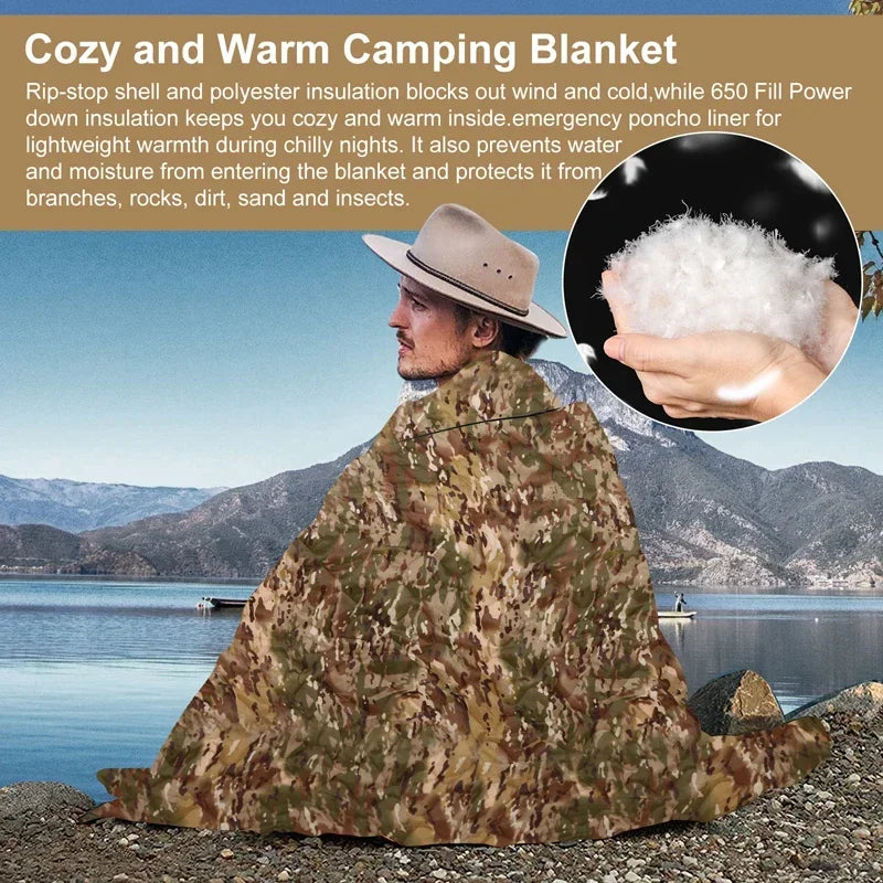 Army Poncho Liner Camouflage Water Repellent