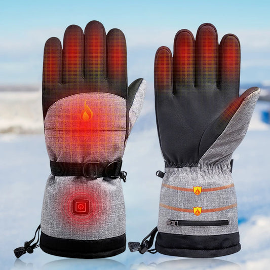 1Pair Heated Gloves Thermal Electric Cold Weather Heating Gloves Anti-Slip Waterproof for Outdoor Climbing Hiking Skiing Cycling