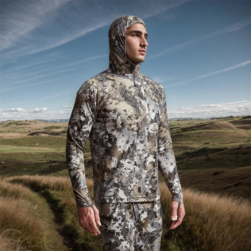 Lightweight hoodie camouflage clothing Mask pullover hunting fishing hoodie