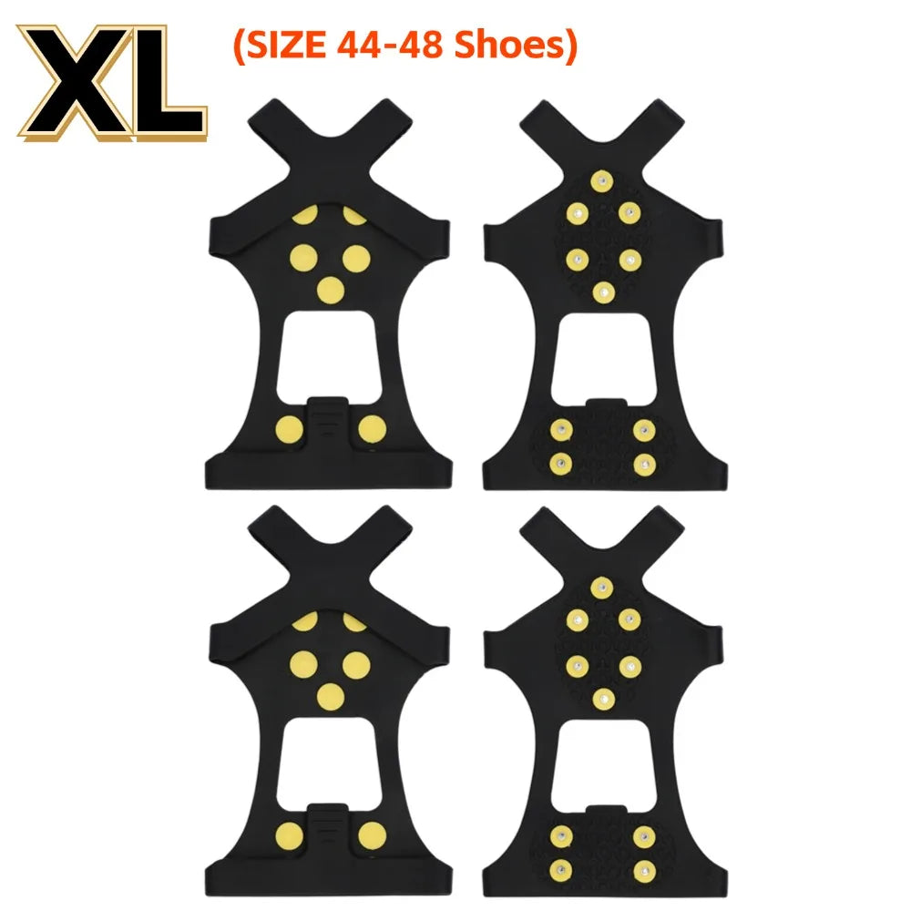 1-5Pair 10-Studs Snow Ice Claw Climbing Anti Slip Spikes Grips Crampon Cleats Sport Shoe Cover for Women Men Boots Cover