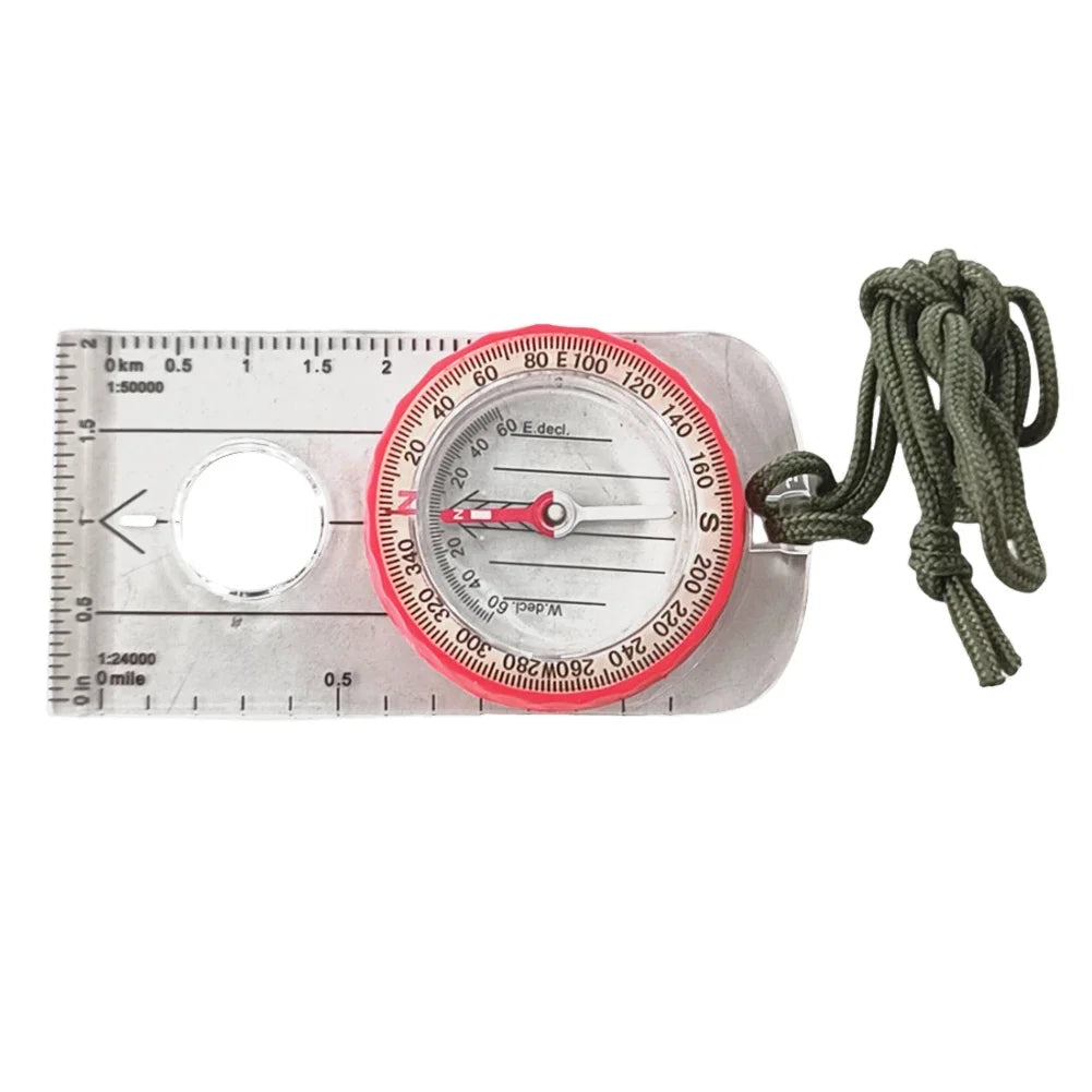 Luminous Compass High Accuracy Waterproof Adventure Warehouse Compass Multifunctional Outdoor with Magnifier for Hiking Survival