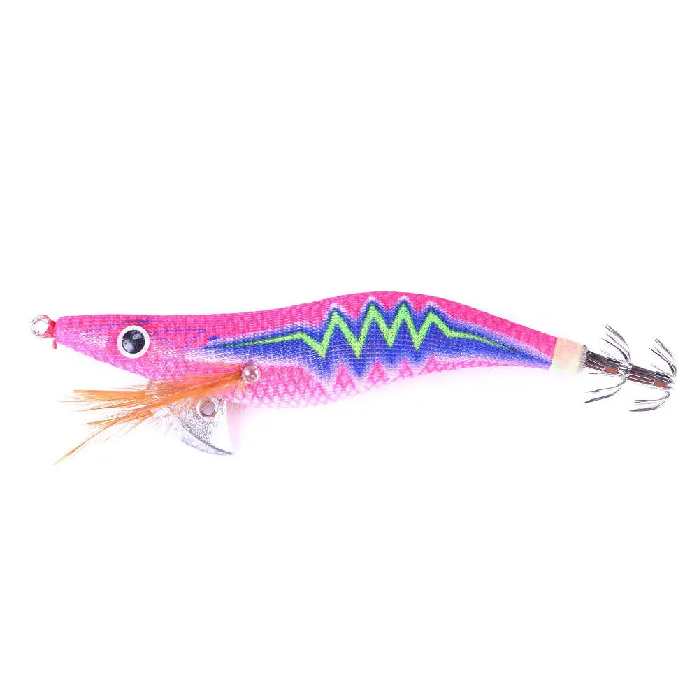 Artificial Hard Bait Luminous Squid Jig Sea Fishing Lure Shrimp Cuttlefish Squid Rig