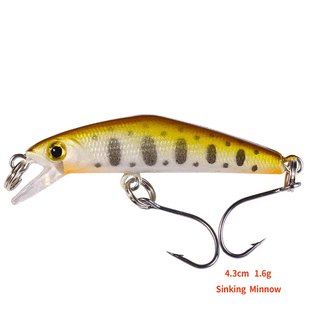 1pcs 4.3cm 1.6g Pesca Stream micro Fishing Lure Sinking Minnow Artificial Hard Bait For Bass Carp Pike SalmonTrout Panfish Lure